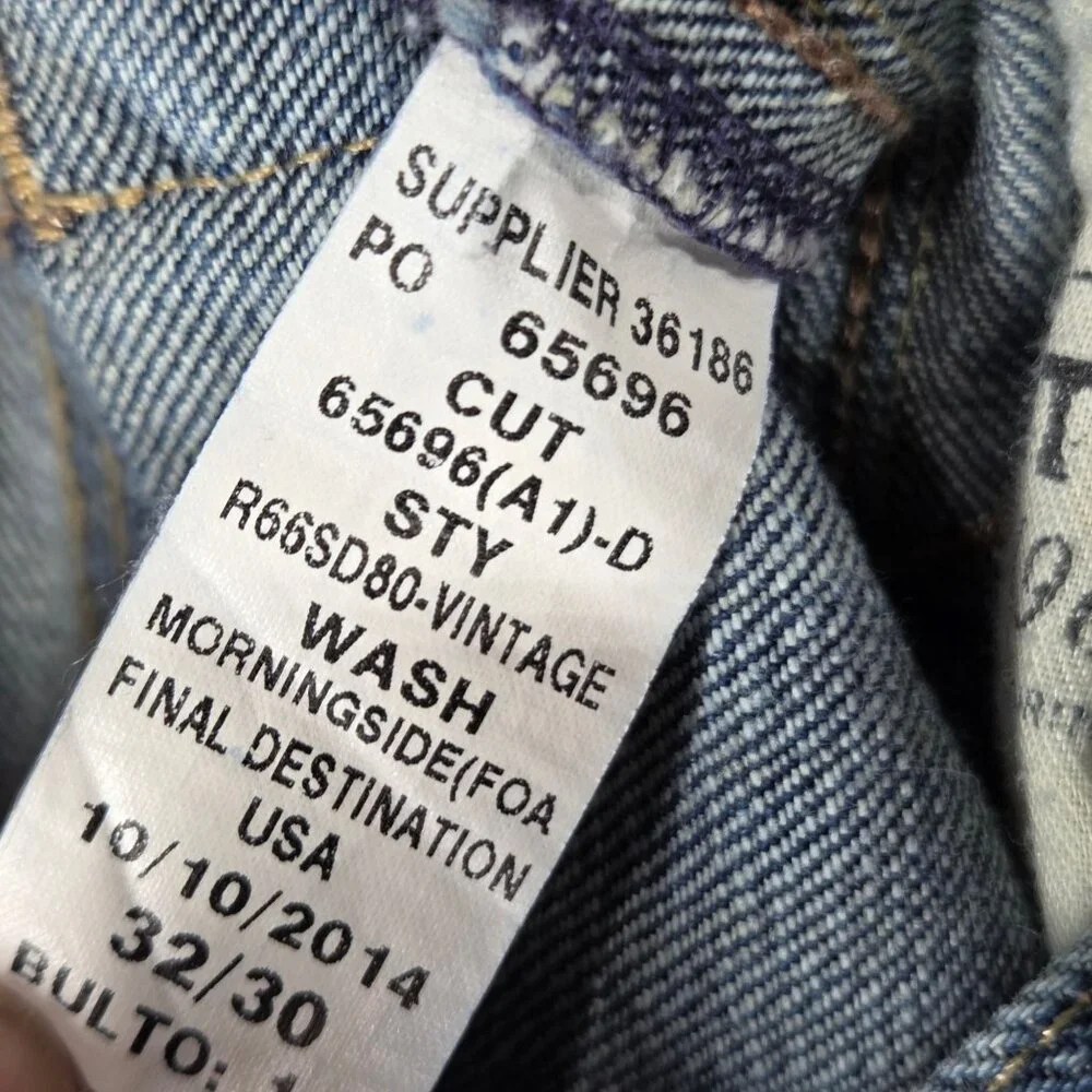 Polo Ralph Lauren Jeans Mens 32X30 Blue Vintage 67 Distressed Straight Leg Denim